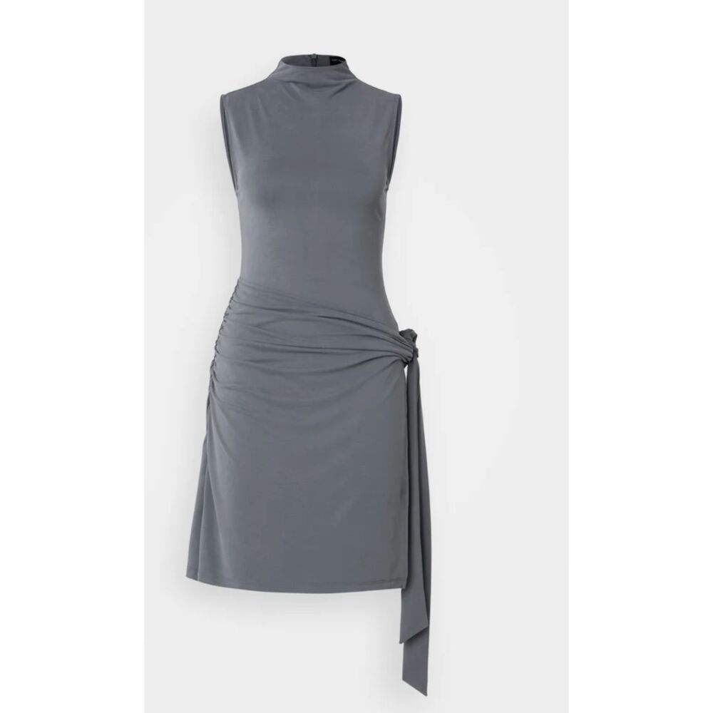 Good American Sandwashed Ruched Mini Wrap Dress Size XS